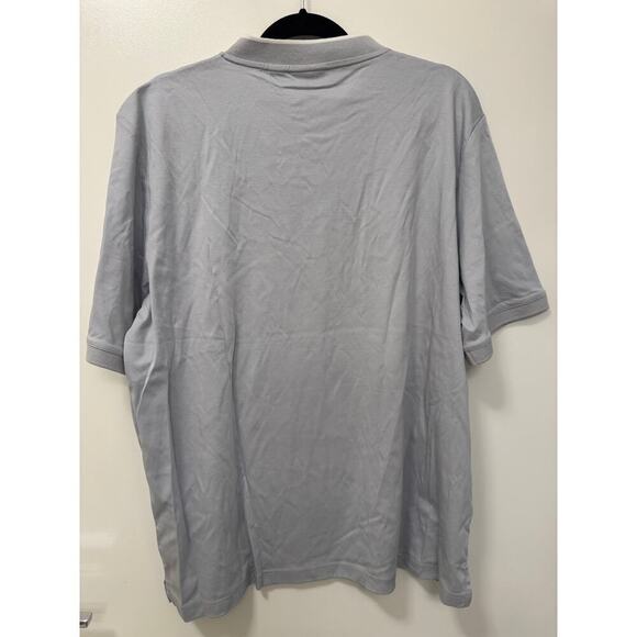 Paul Fredrick Men's XL Light Gray/White Cotton Short Sleeve Polo Henley Tee NWT - Picture 2 of 7